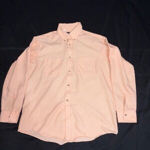 Vintage Par Four Button Shirt - Cotton Blend - Peach - Large